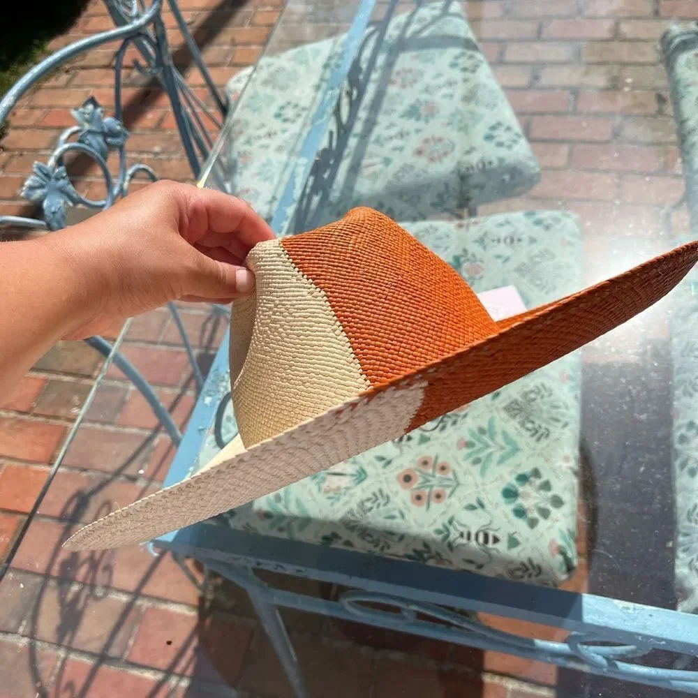 Artesano Two Toned Handmade Straw Hat NWT
